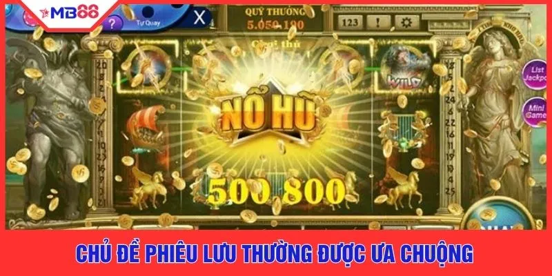 Chủ đề phiêu lưu thường được ưa chuộng 